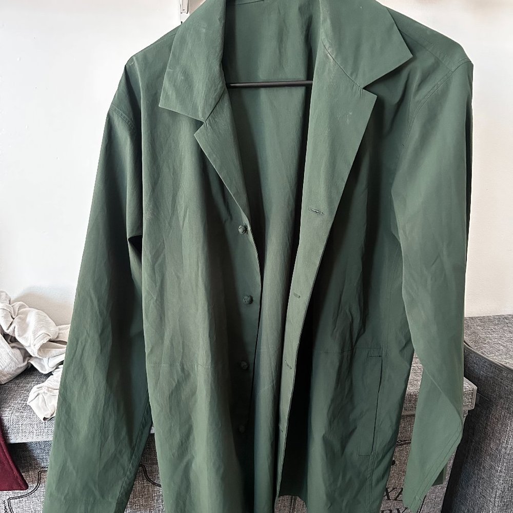 HOMME PLISSE Issey Miyake Men's Japanese Green Button Up Size 2